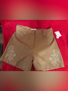 Sam lEdelman Sz 8 Tan Tailored Linen Look Shorts NWT😊😊